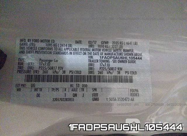 1FADP5AU6HL105444
