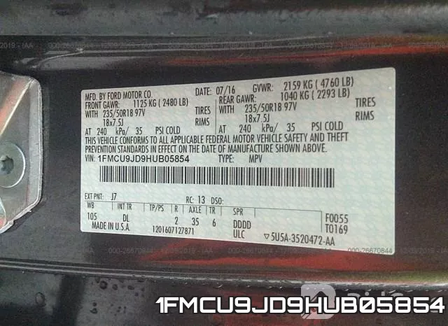 1FMCU9JD9HUB05854