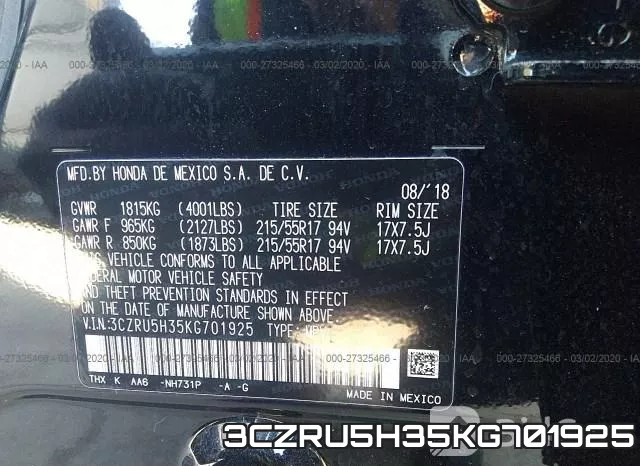 3CZRU5H35KG701925