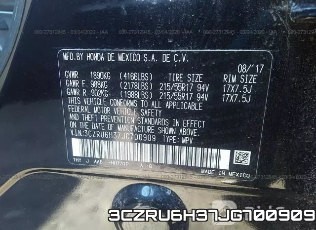 3CZRU6H37JG700909
