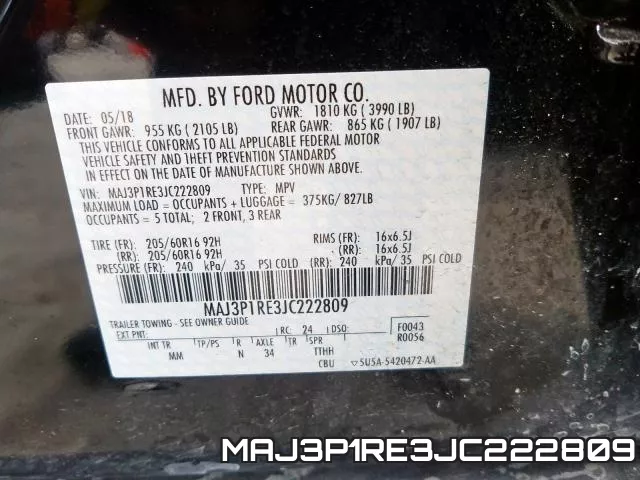 MAJ3P1RE3JC222809