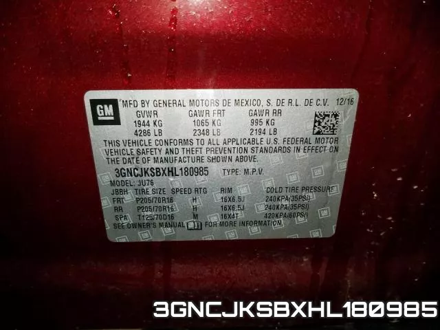 3GNCJKSBXHL180985