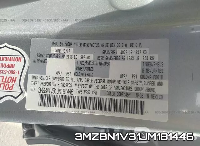 3MZBN1V31JM181446