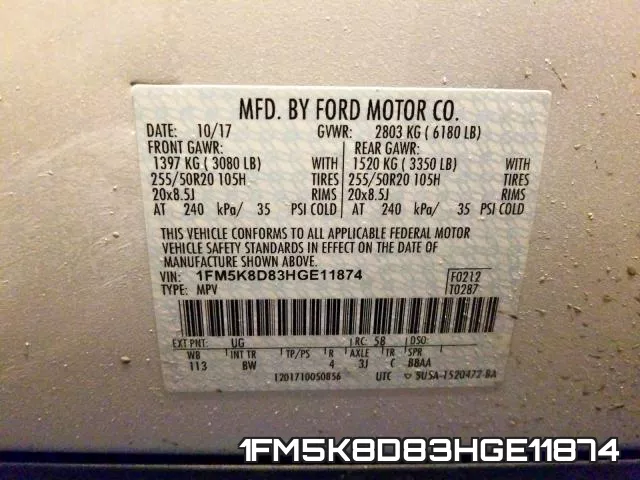 1FM5K8D83HGE11874