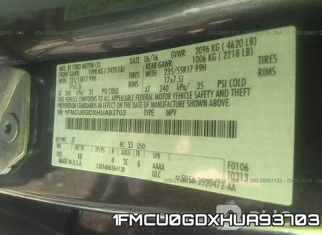 1FMCU0GDXHUA93703