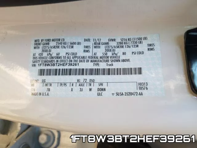 1FT8W3BT2HEF39261
