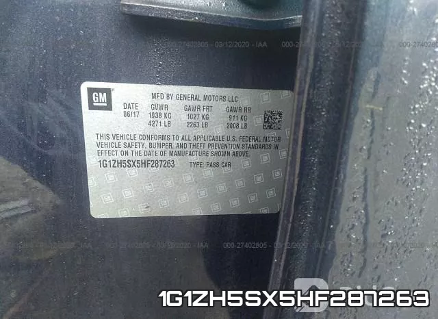 1G1ZH5SX5HF287263