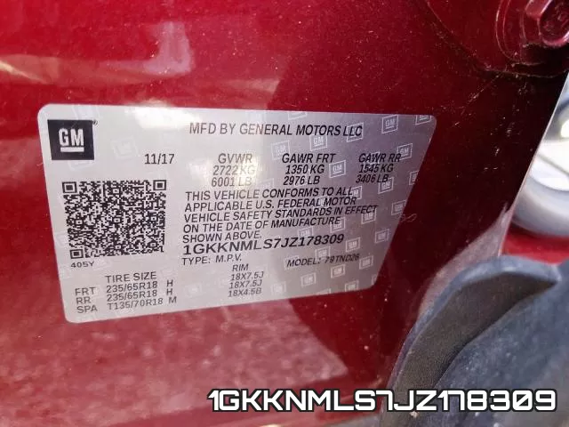 1GKKNMLS7JZ178309