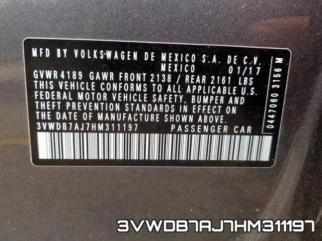 3VWDB7AJ7HM311197