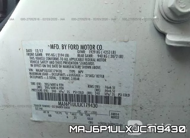 MAJ6P1ULXJC179430