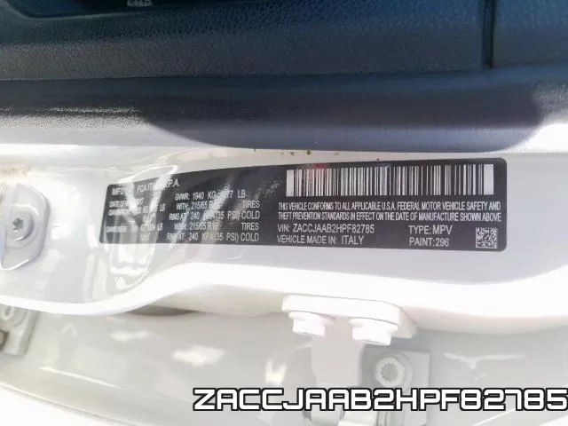 ZACCJAAB2HPF82785