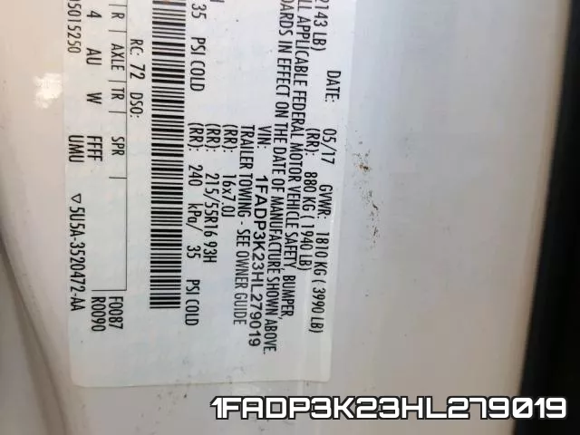 1FADP3K23HL279019
