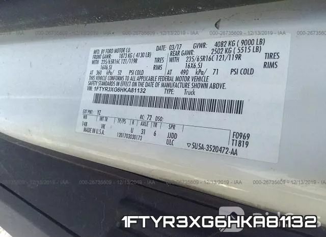 1FTYR3XG6HKA81132