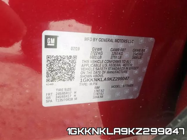 1GKKNKLA9KZ299047