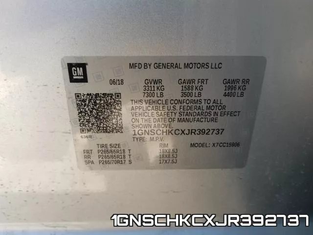 1GNSCHKCXJR392737