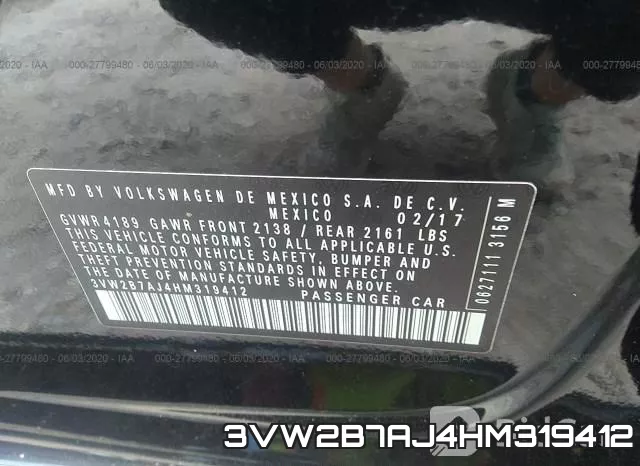 3VW2B7AJ4HM319412