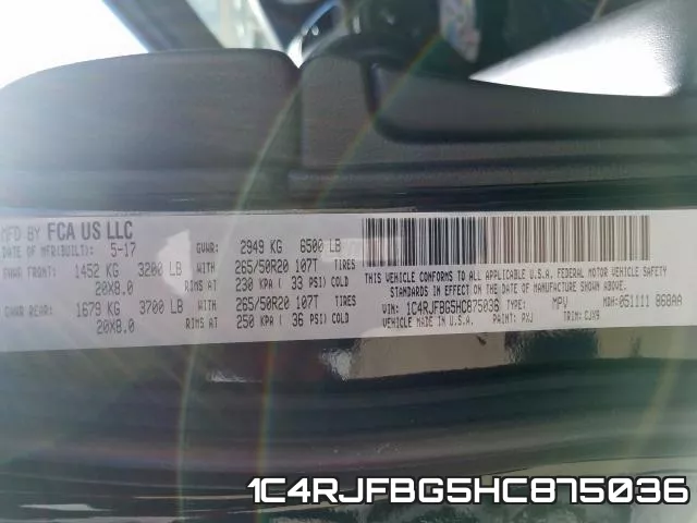 1C4RJFBG5HC875036