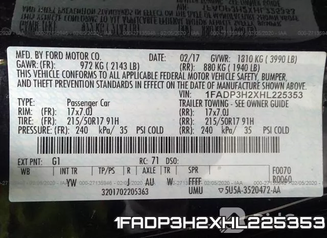1FADP3H2XHL225353