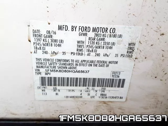 1FM5K8D80HGA65637