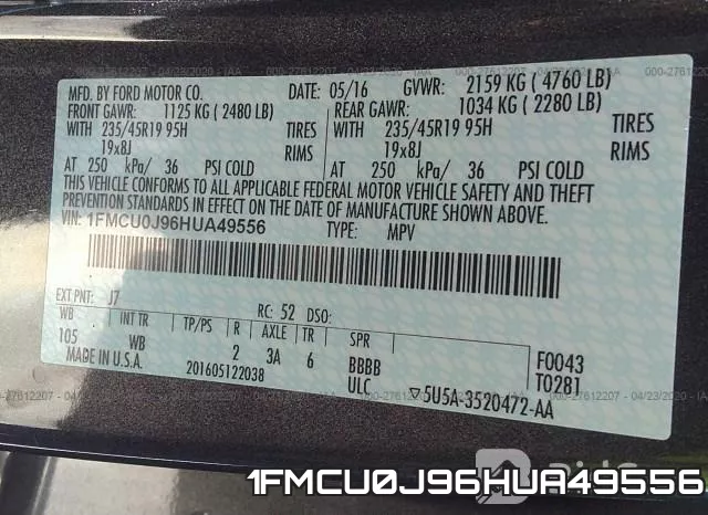 1FMCU0J96HUA49556