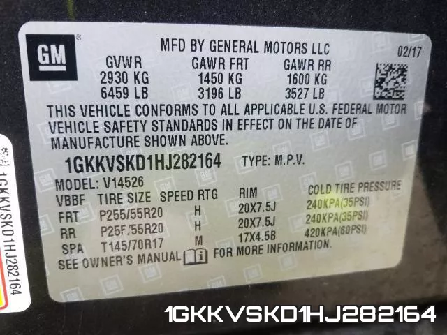 1GKKVSKD1HJ282164