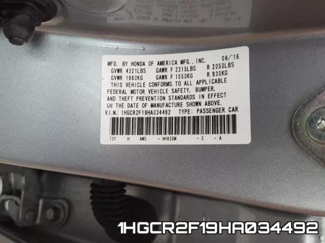 1HGCR2F19HA034492