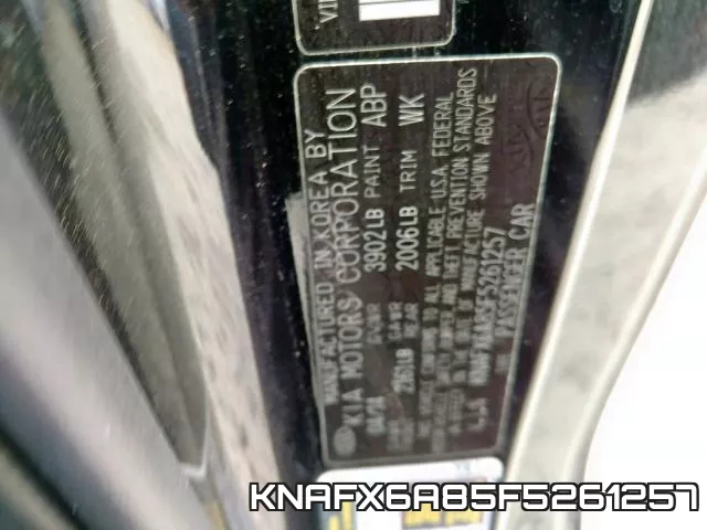 KNAFX6A85F5261257