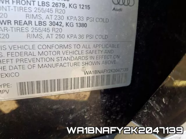WA1BNAFY2K2047139
