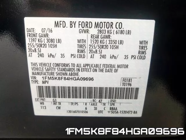 1FM5K8F84HGA09696