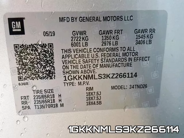 1GKKNMLS3KZ266114