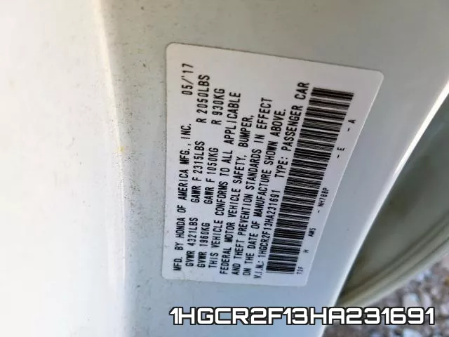 1HGCR2F13HA231691