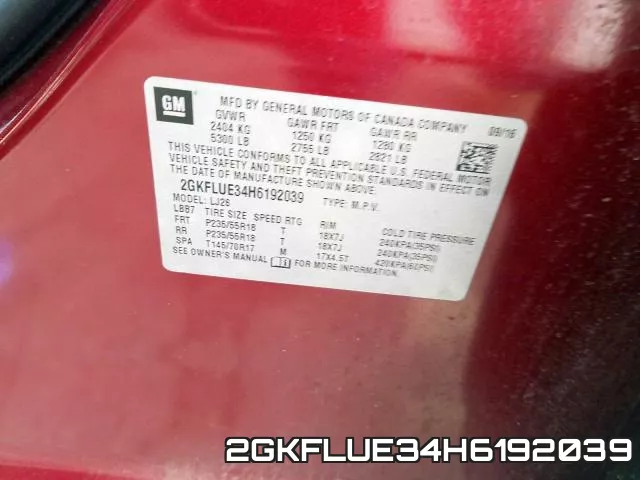 2GKFLUE34H6192039