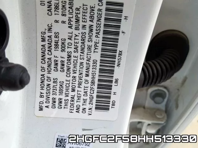 2HGFC2F58HH513330