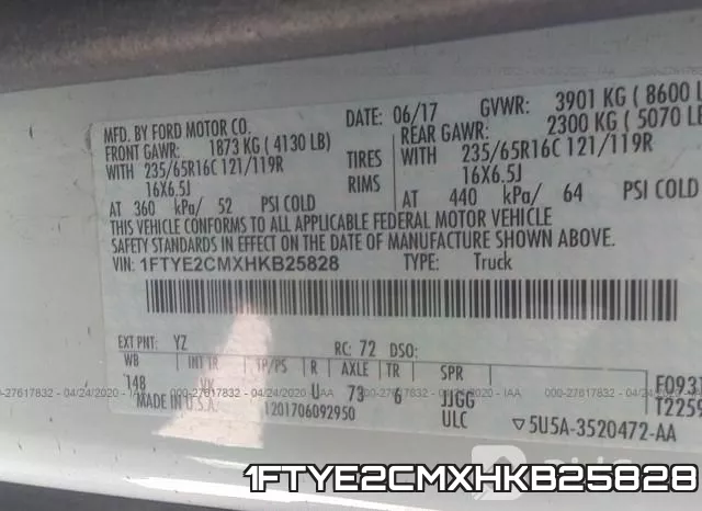 1FTYE2CMXHKB25828