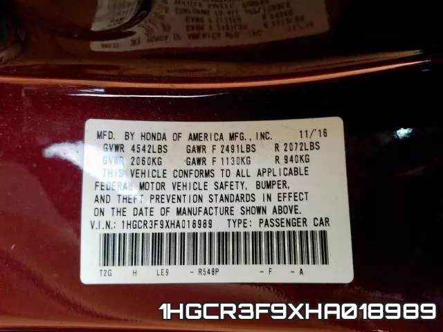 1HGCR3F9XHA018989
