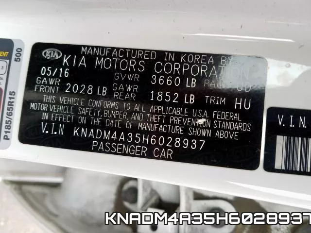KNADM4A35H6028937