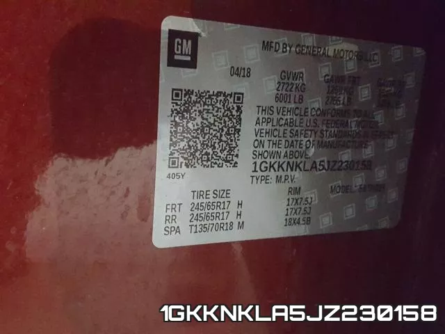 1GKKNKLA5JZ230158