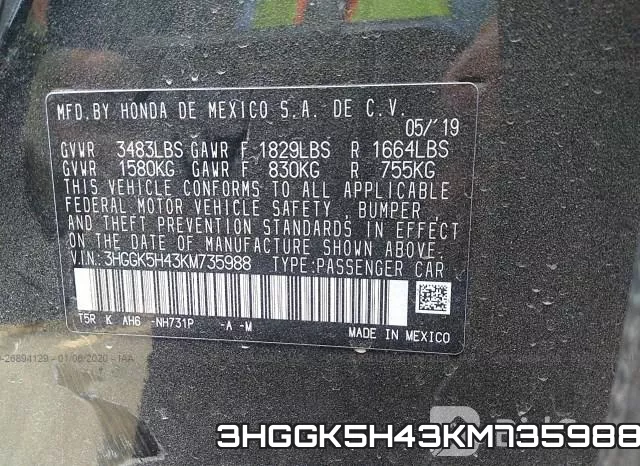 3HGGK5H43KM735988