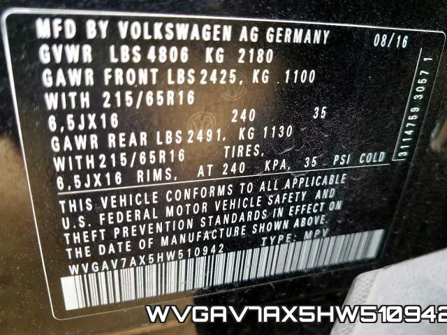 WVGAV7AX5HW510942