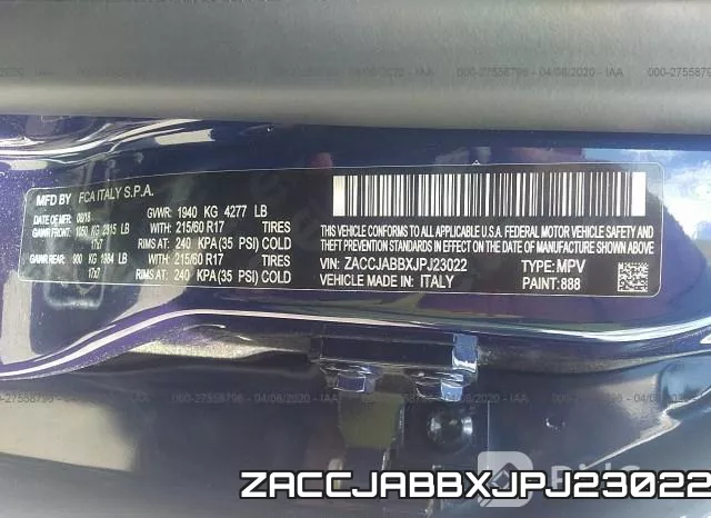 ZACCJABBXJPJ23022