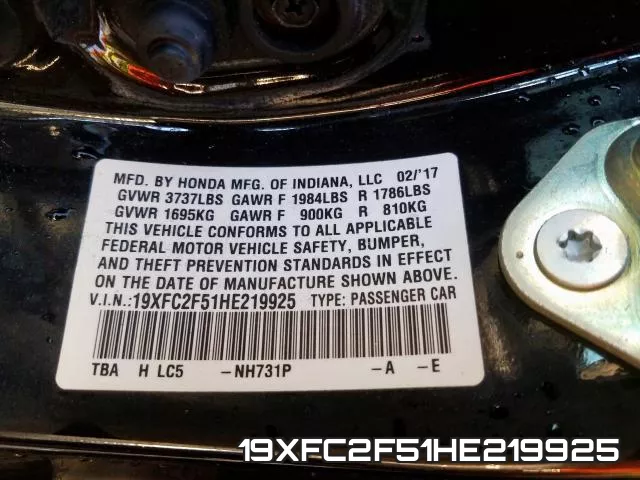 19XFC2F51HE219925