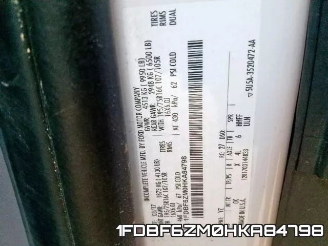 1FDBF6ZM0HKA84798