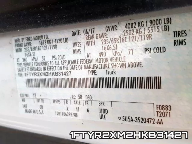 1FTYR2XM2HKB31427