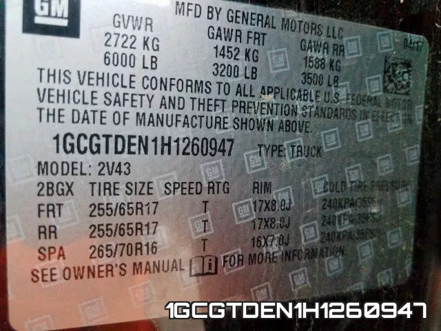 1GCGTDEN1H1260947