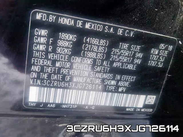 3CZRU6H3XJG726114