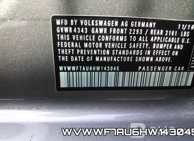 WVWWF7AU6HW143045