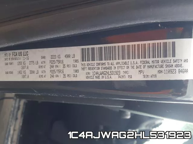 1C4AJWAG2HL531923