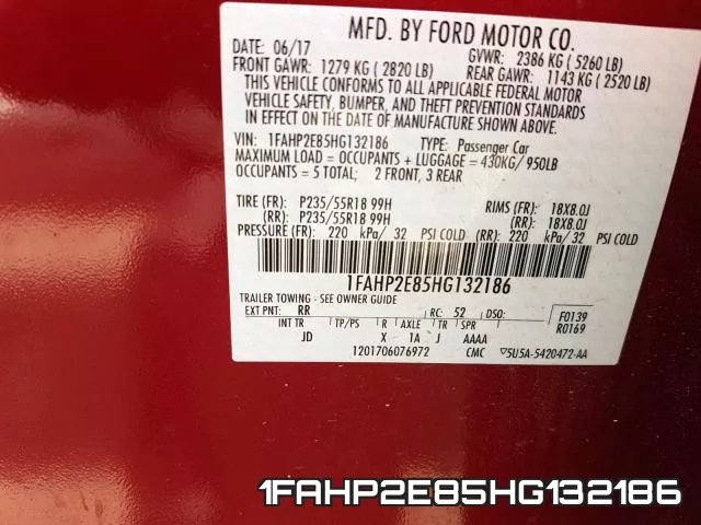 1FAHP2E85HG132186
