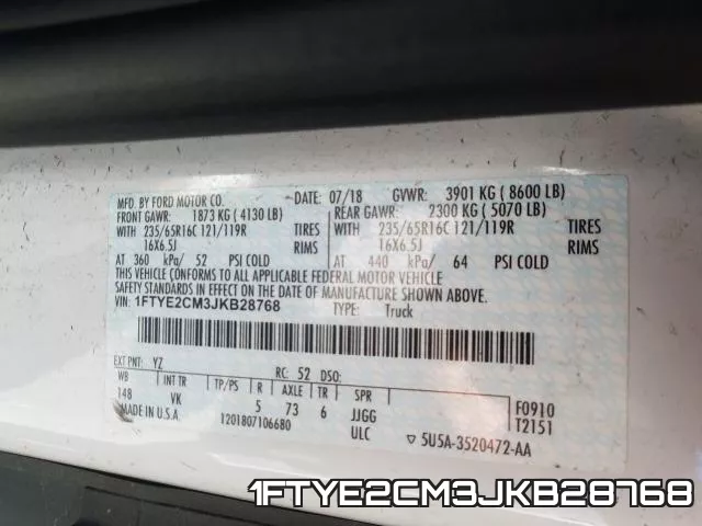 1FTYE2CM3JKB28768