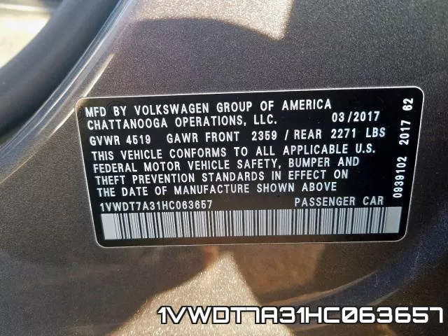 1VWDT7A31HC063657